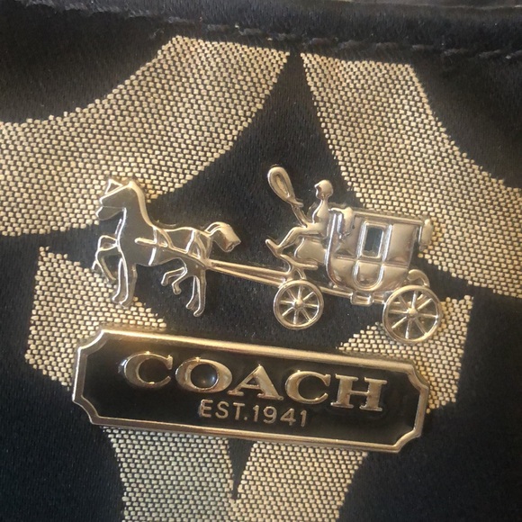Coach poppy large 3 compartments purple satin interior black & silver good condi - Picture 12 of 12